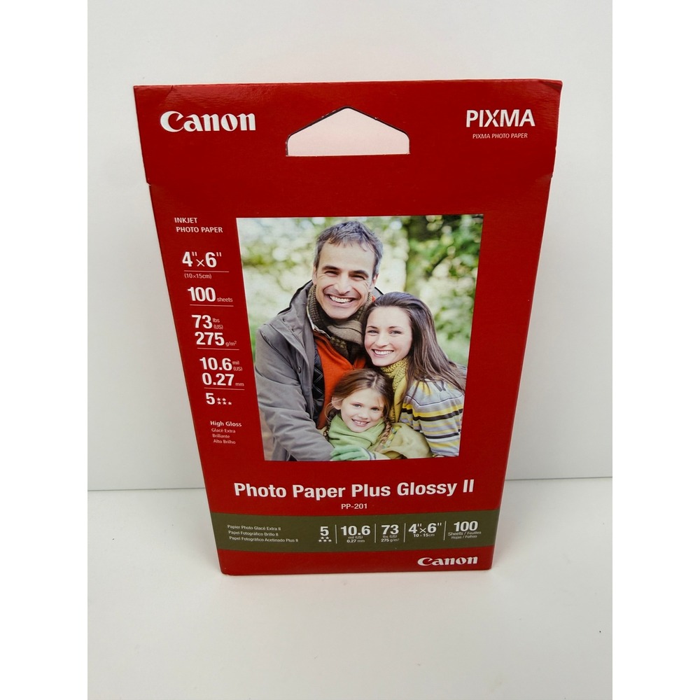 Canon PIXMA Photo Paper Plus Glossy II 4x6 100 Sheets PP-201 Inkjet Paper NEW-BZ